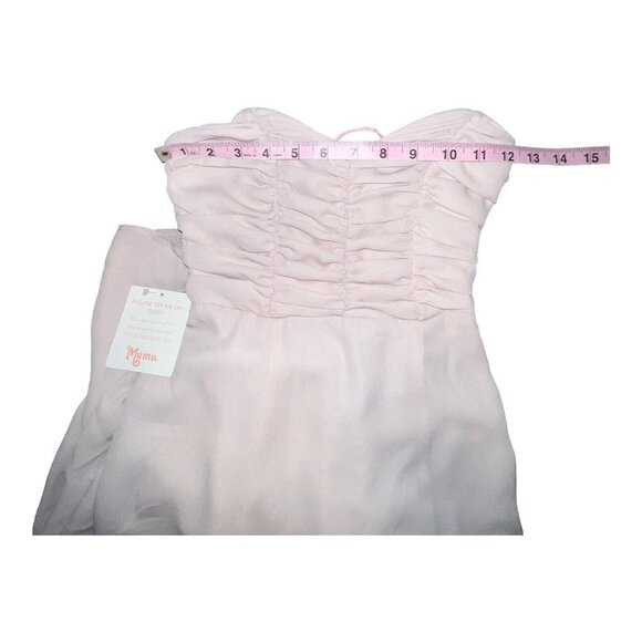 SHOW ME YOUR MUMU Dress Women Size XS BONBON STRAPLESS Maxi Flowy Blush Pink New - Picture 5 of 13